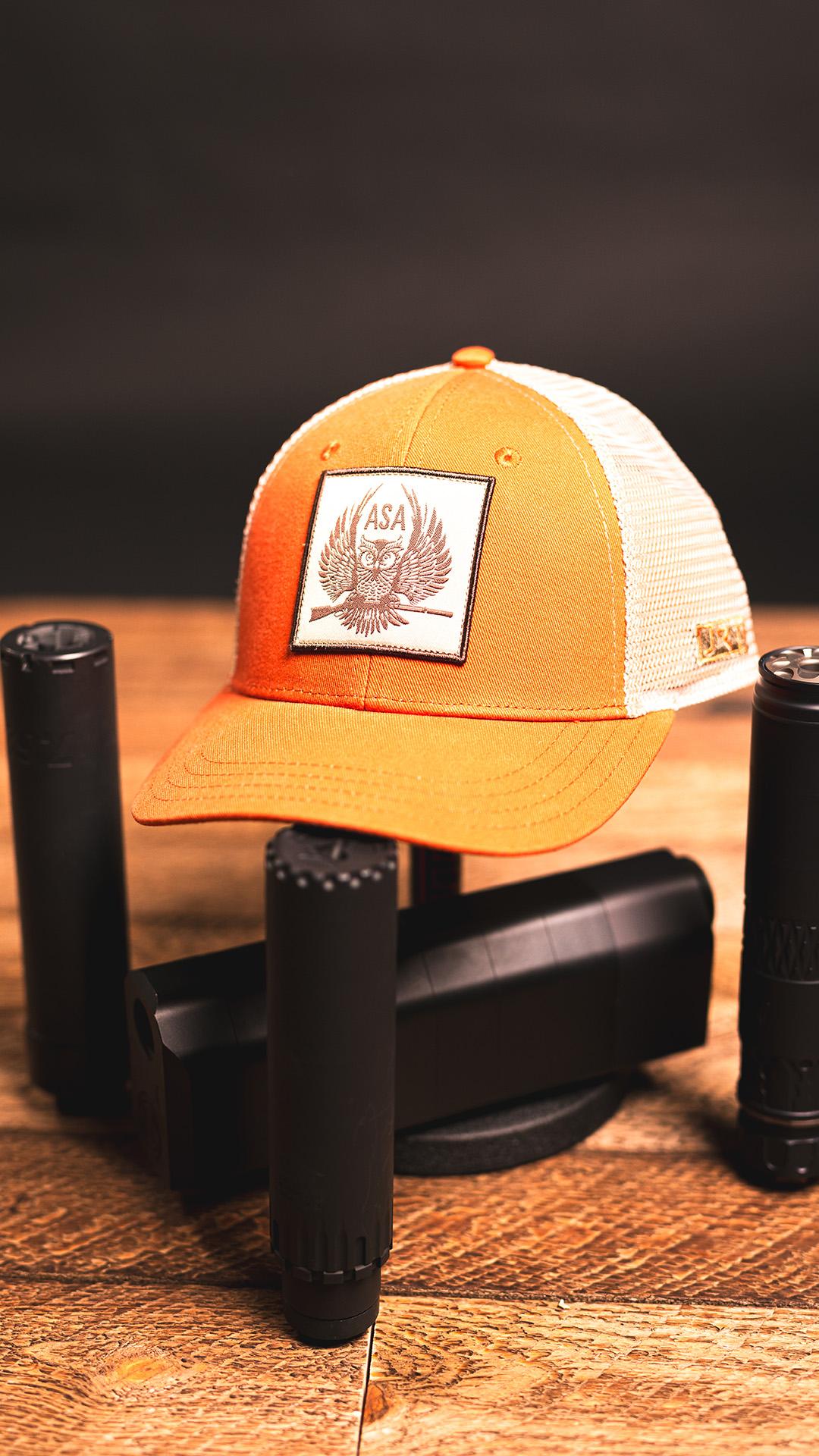 NEW - ASA Owl Square Patch Hat - Orange