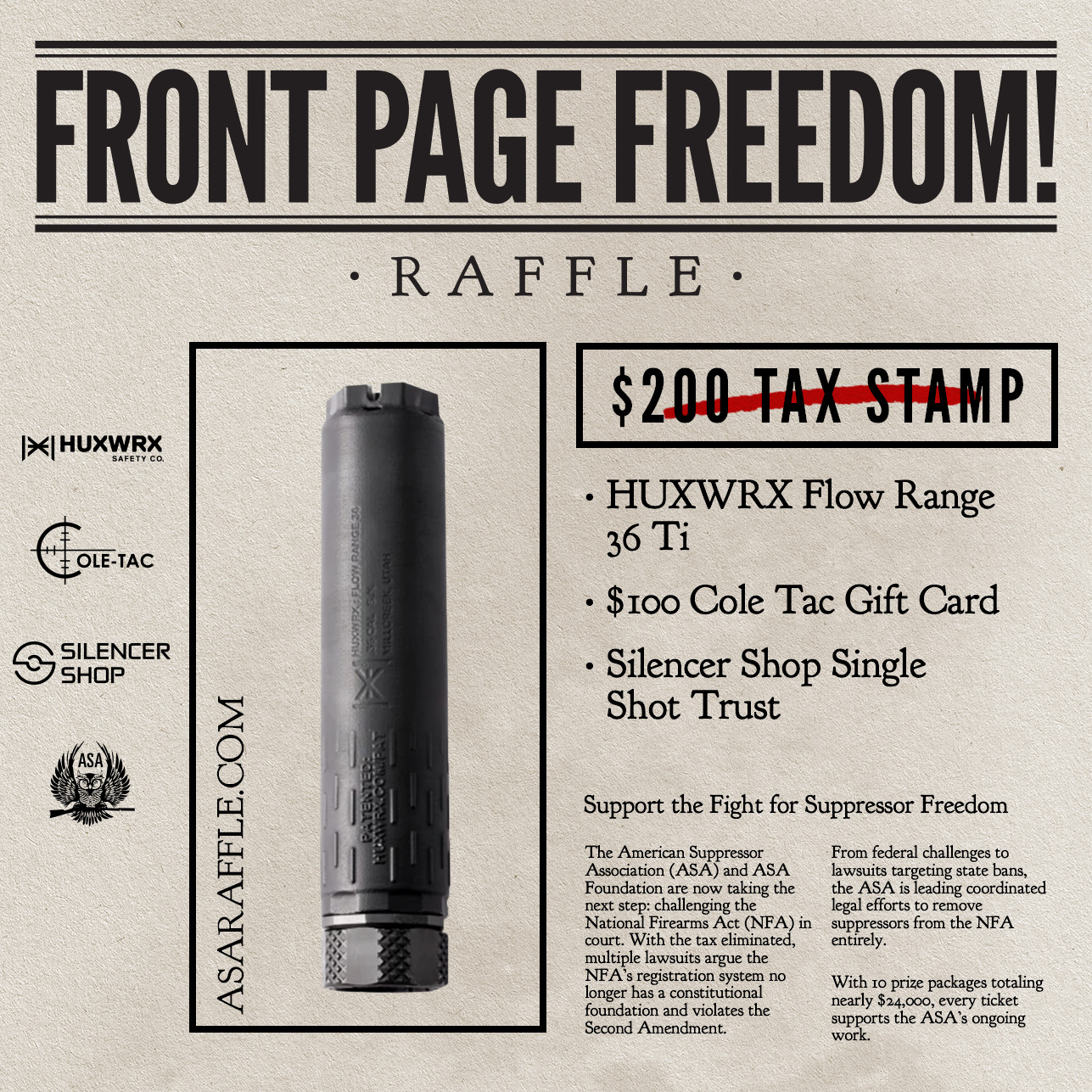 Huxwrx Suppressor Package